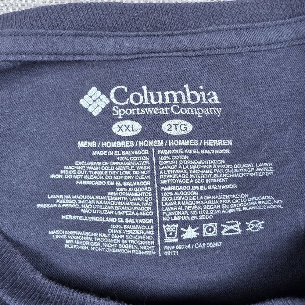 Columbia PFG Shirt Mens XXL 2XL Blue Long Sleeve Fishing Hook Graphic Cotton Tee - Picture 3 of 7